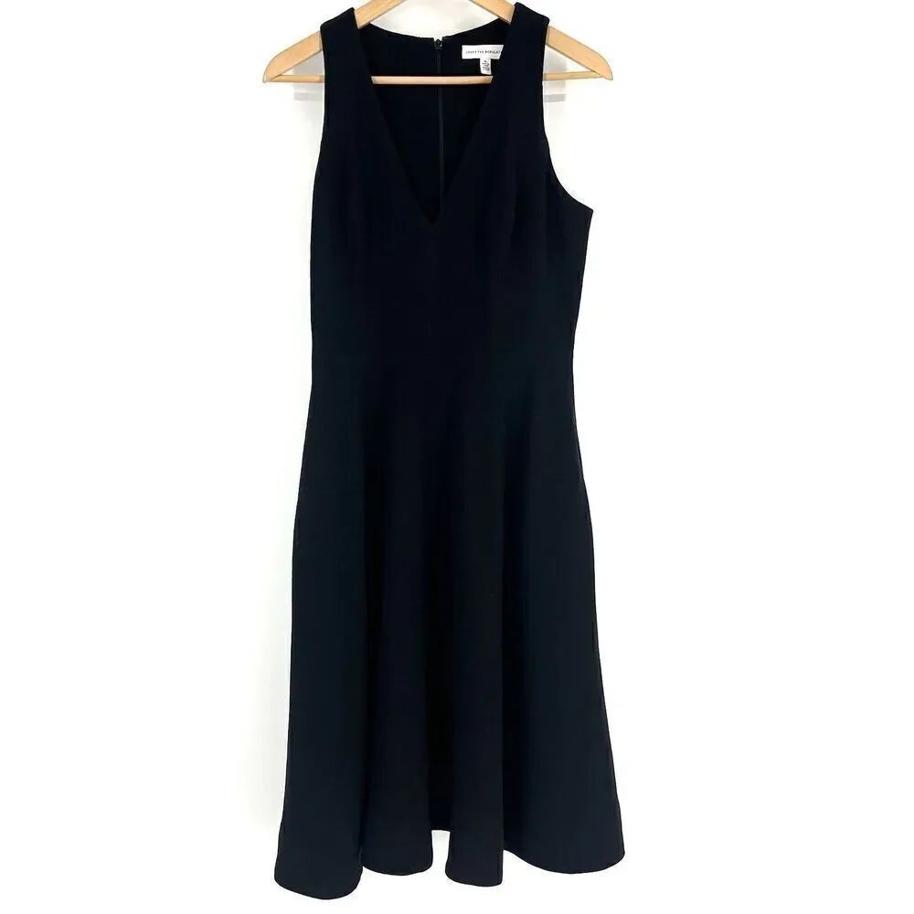 Dress the Population Dress Size Medium Womens Black Catalina Pockets Sleeveless